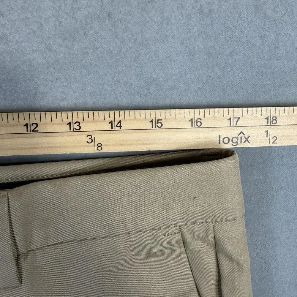 Haggar Pants Mens 33x30 Khaki Cool 18 Pro Slim Fit Flat Front Stretch Chino
